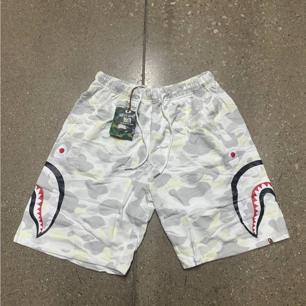 Bape Shark Print Camouflage Shorts